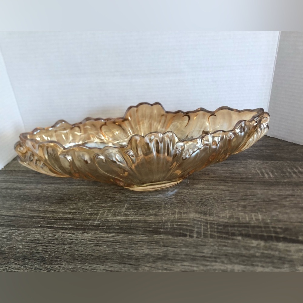 Vtg Jeannette Glass Marigold Carnival Glass Bowl
